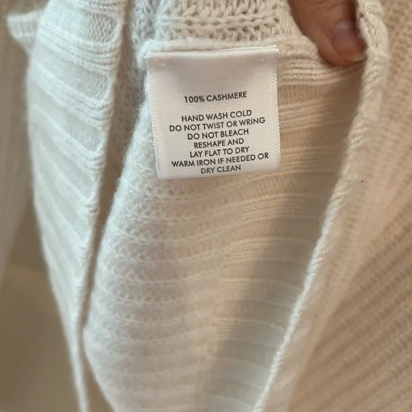 White + Warren Cream Cable Knit Sweater - Picture 5 of 7